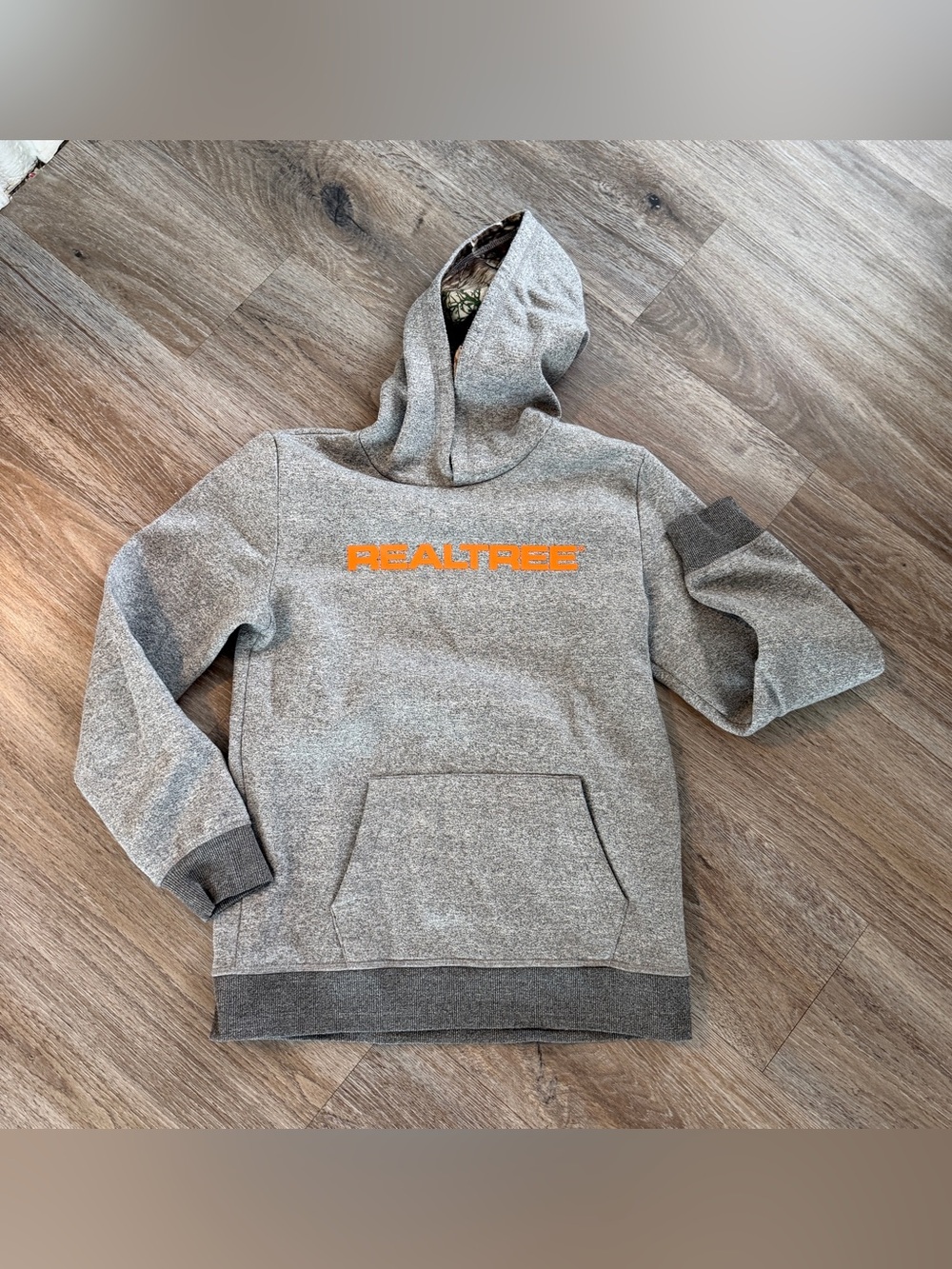 Realtree Gray Hoodie with Orange Realtree Logo